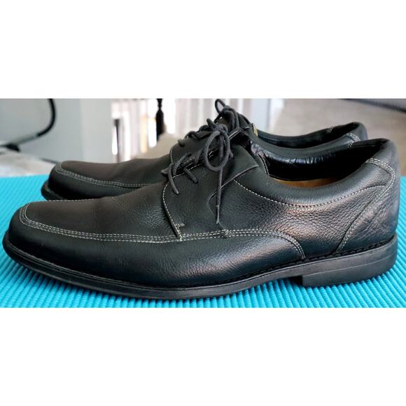 NORDSTROM Black Leather Square Toe Oxford Dress Shoe Men 13 LaceUp Business Work main image 4